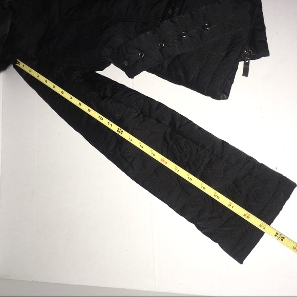 Bebe Nylon Rabbit Fur Collar Down Jacket Coat S - Picture 11 of 15